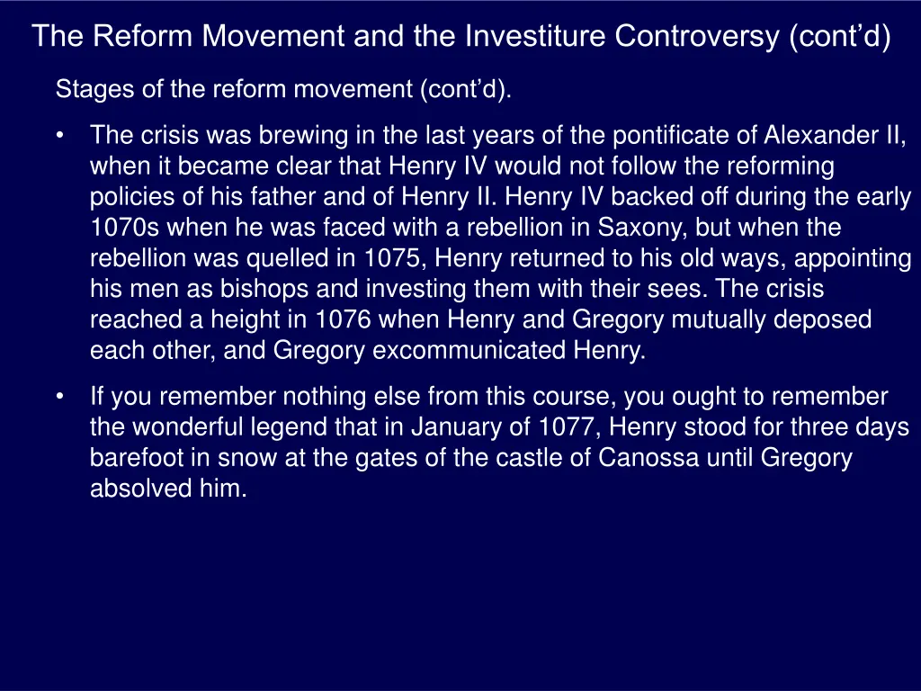 the reform movement and the investiture 7