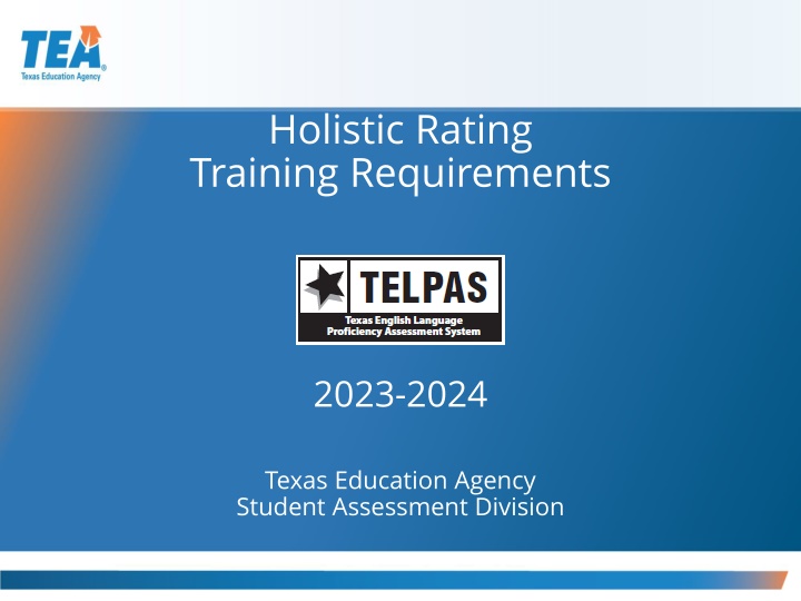 holistic rating training requirements