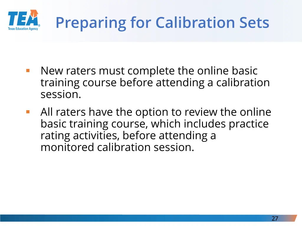 preparing for calibration sets