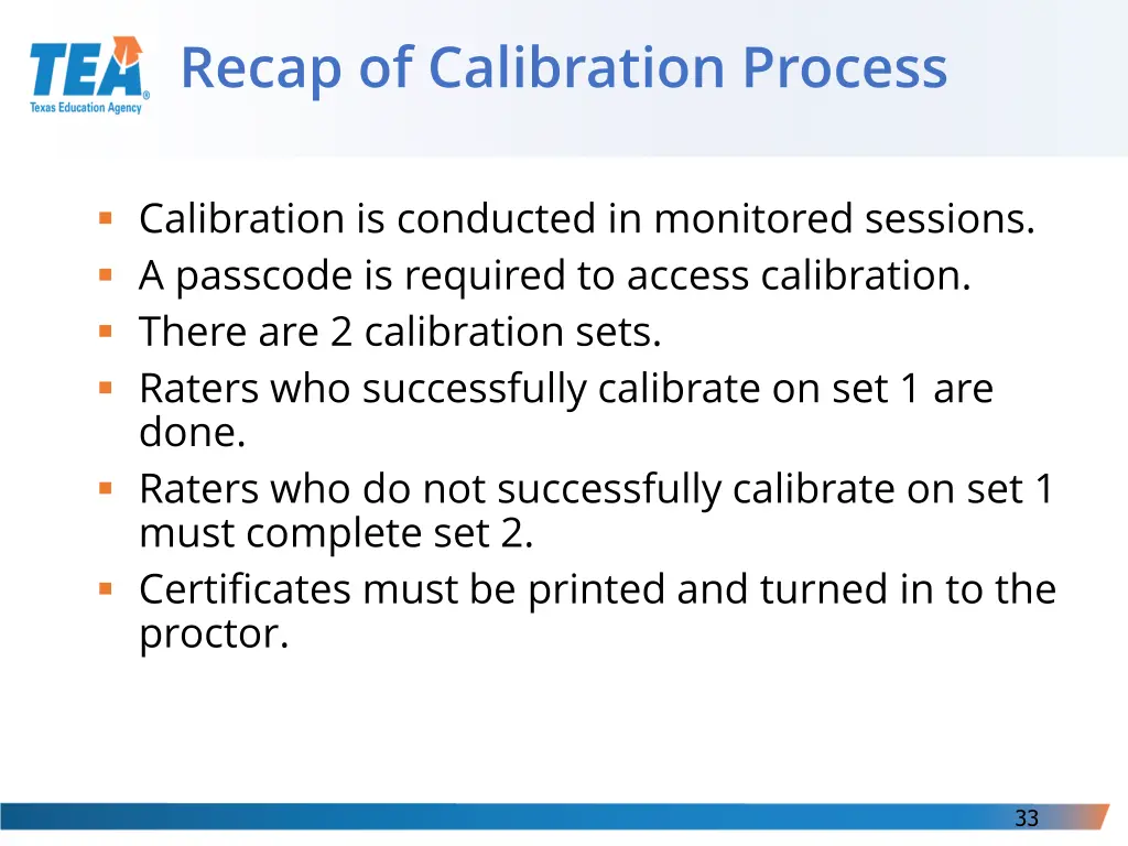 recap of calibration process