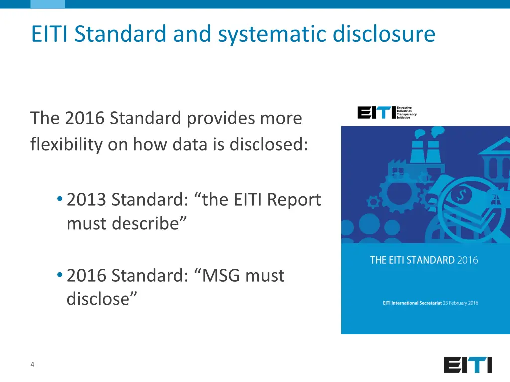 eiti standard and systematic disclosure