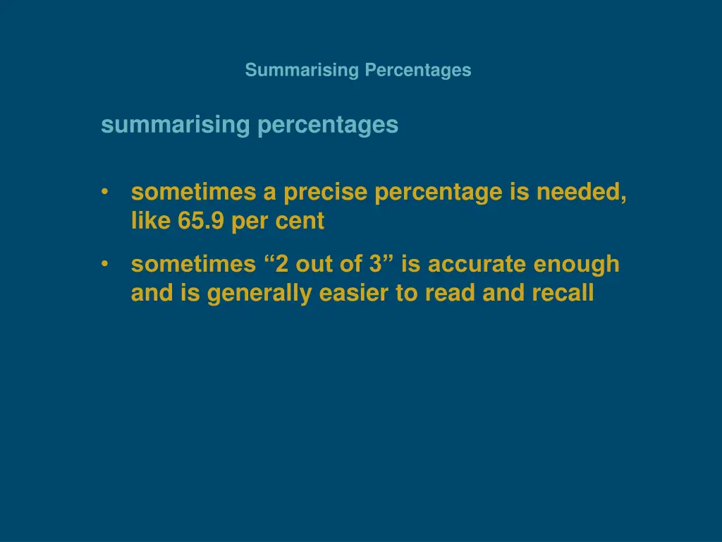 summarising percentages 1