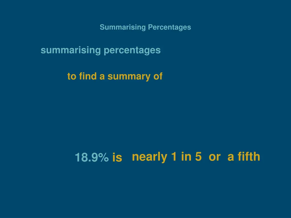 summarising percentages 10