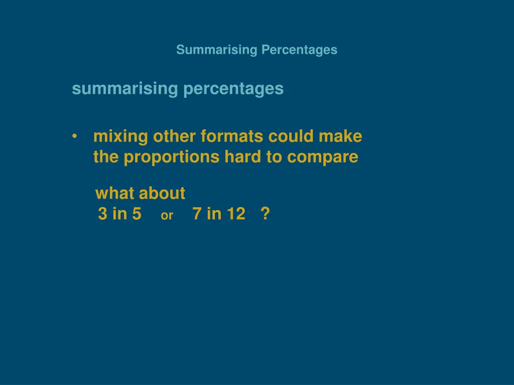 summarising percentages 6