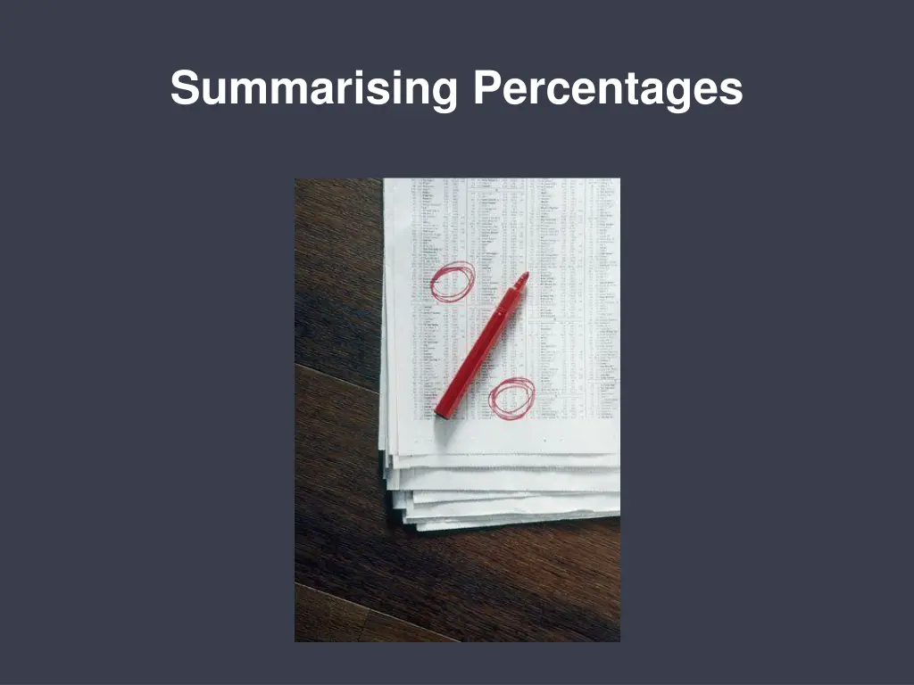 summarising percentages