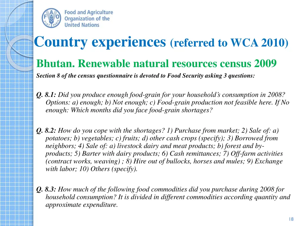 country experiences referred to wca 2010