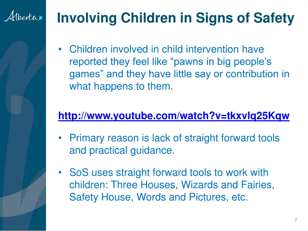 involving children in signs of safety