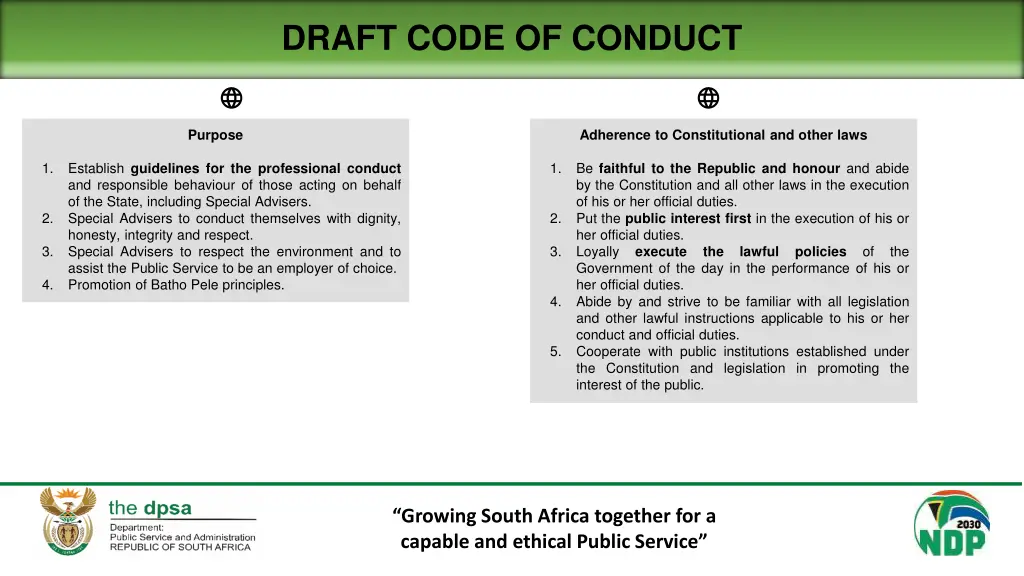 draft code of conduct