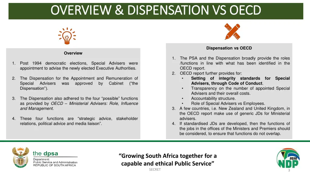 overview dispensation vs oecd overview