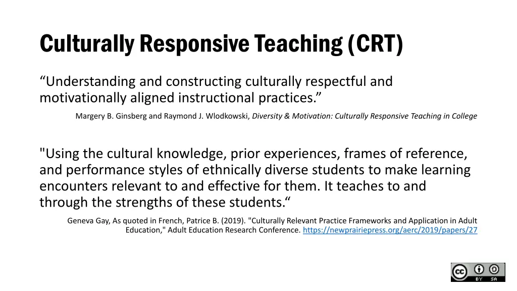 culturally responsive teaching crt