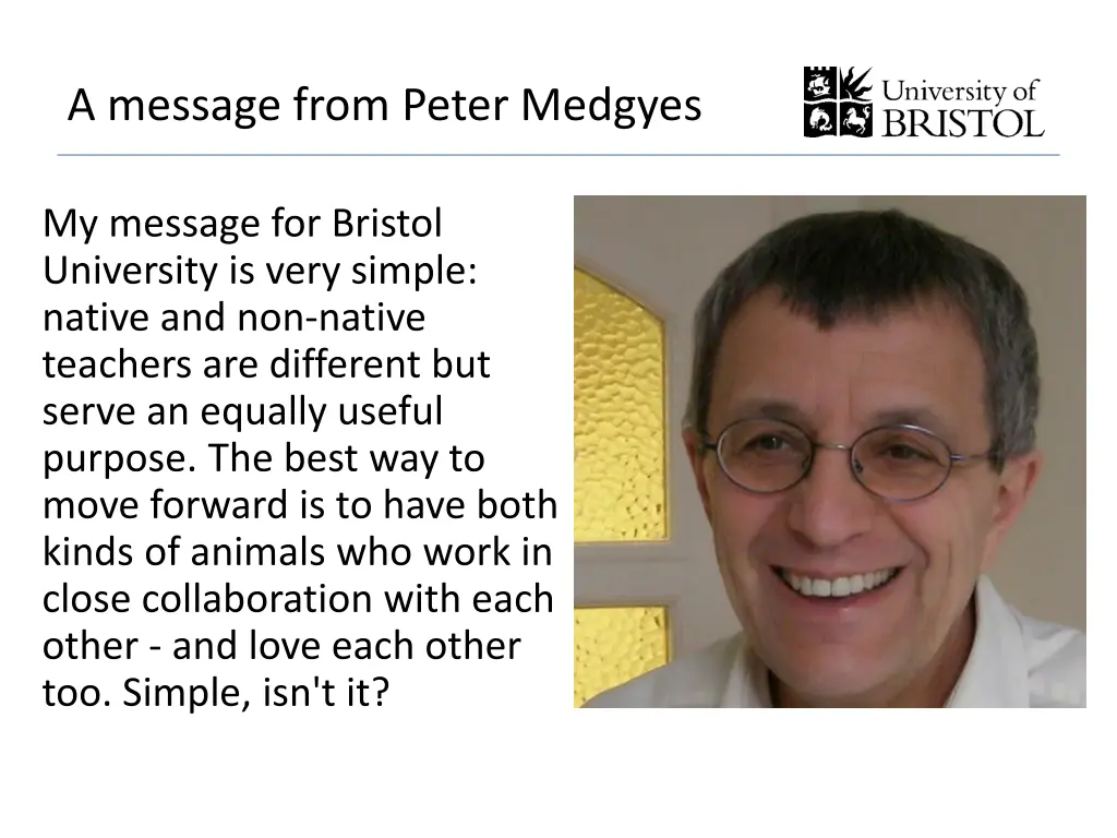 a message from peter medgyes