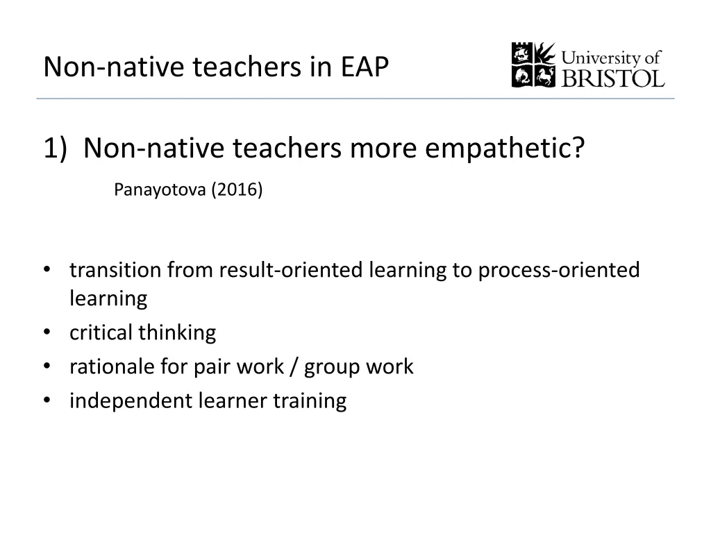 non native teachers in eap