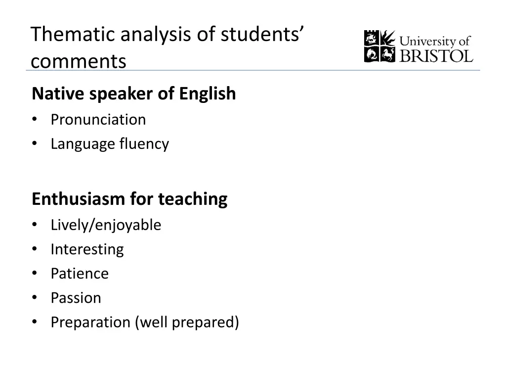 thematic analysis of students comments