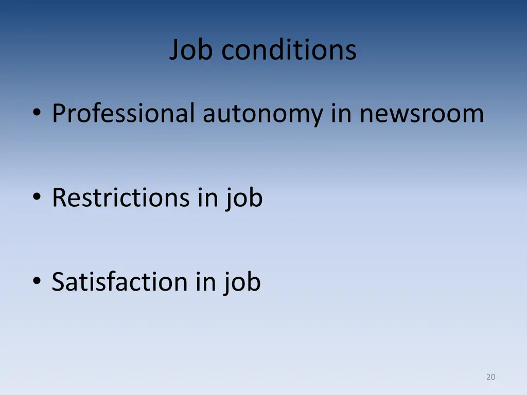 job conditions