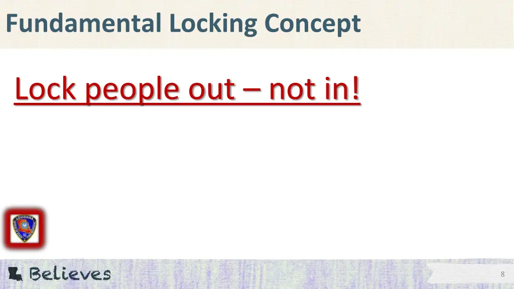 fundamental locking concept