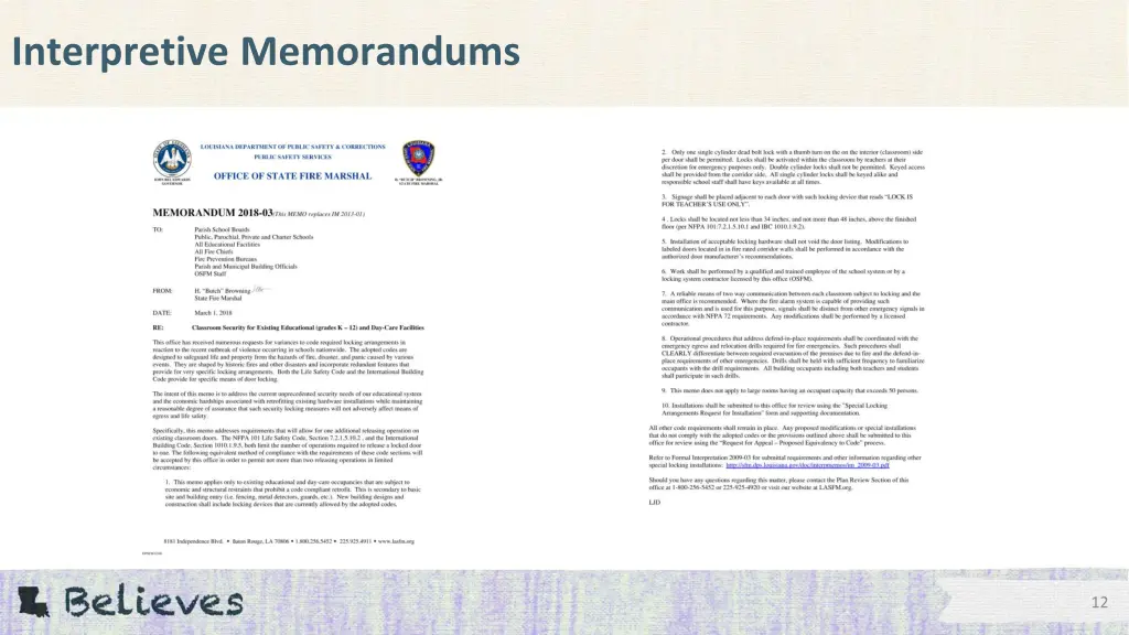 interpretive memorandums