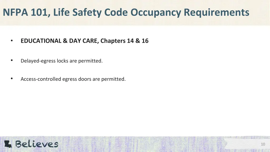 nfpa 101 life safety code occupancy requirements