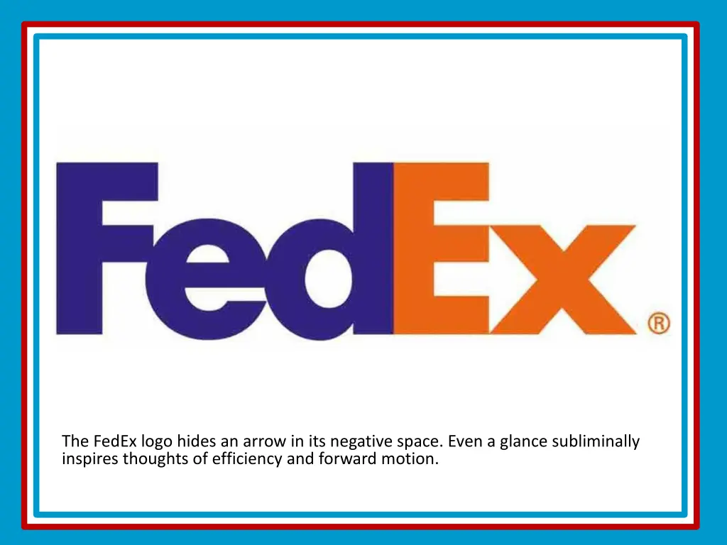 the fedex logo hides an arrow in its negative