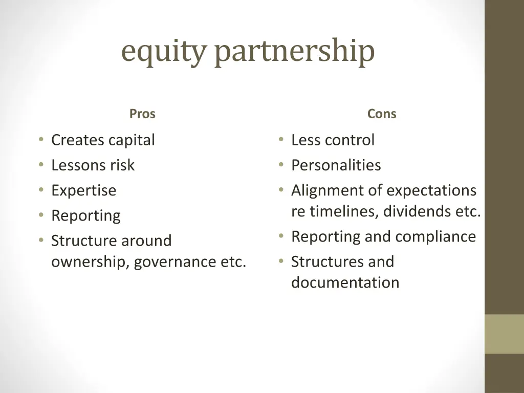 equity partnership