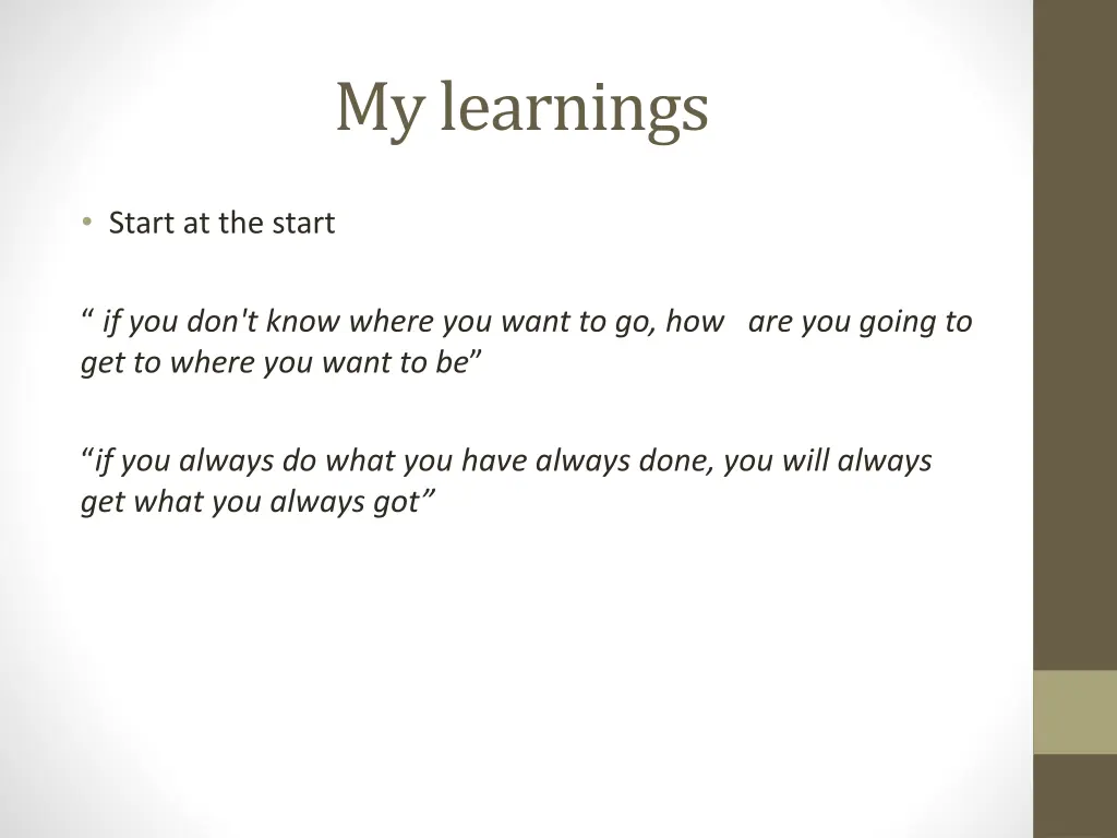 my learnings