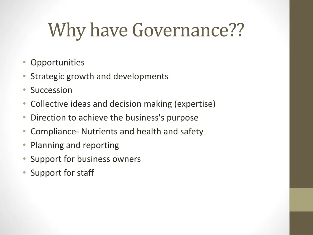 why have governance