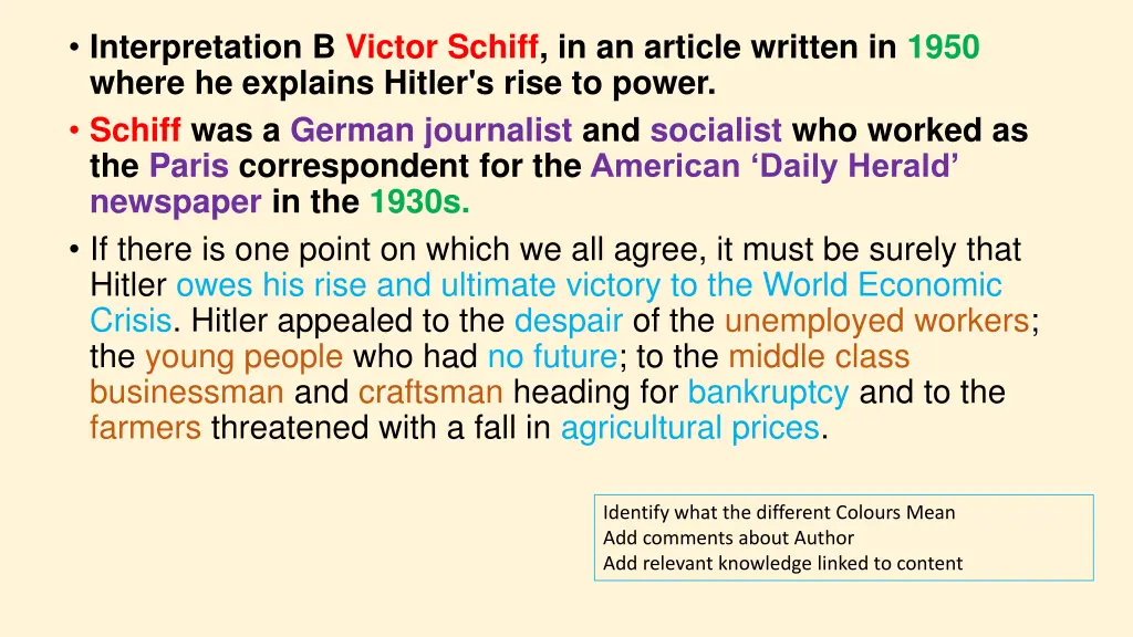 interpretation b victor schiff in an article