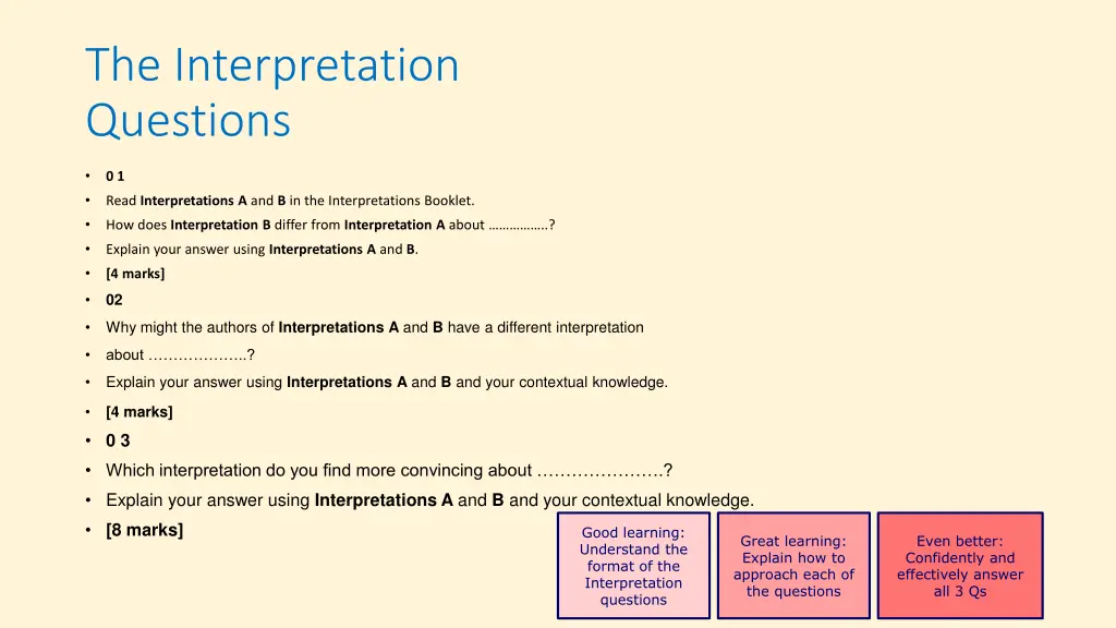 the interpretation questions