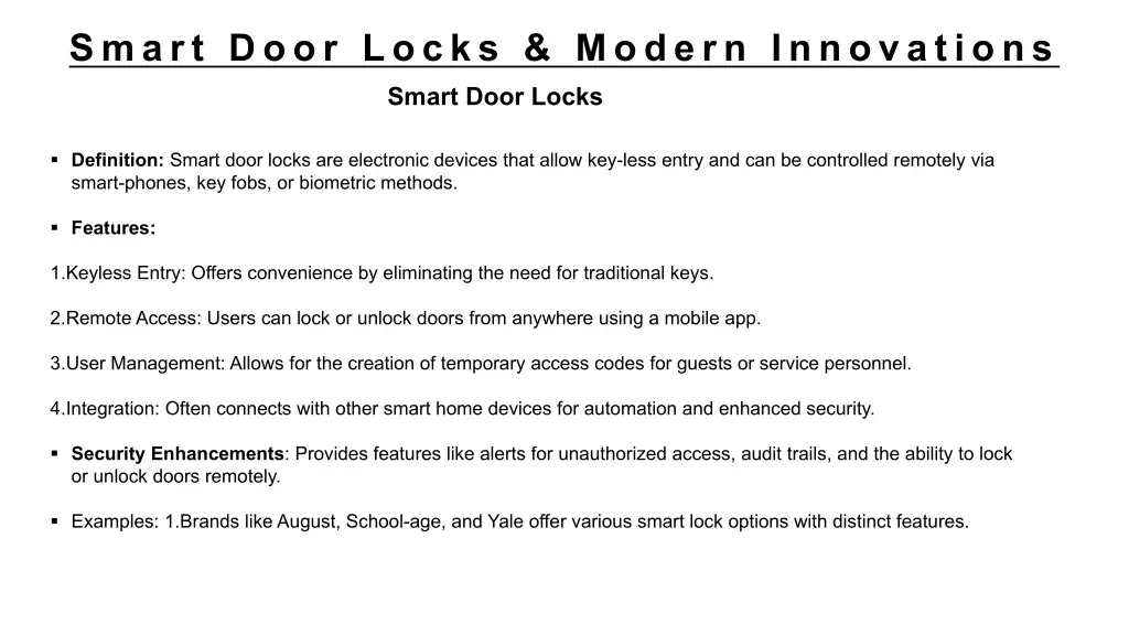 smart door locks modern innovations