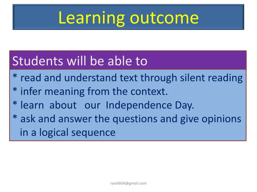 learning outcome