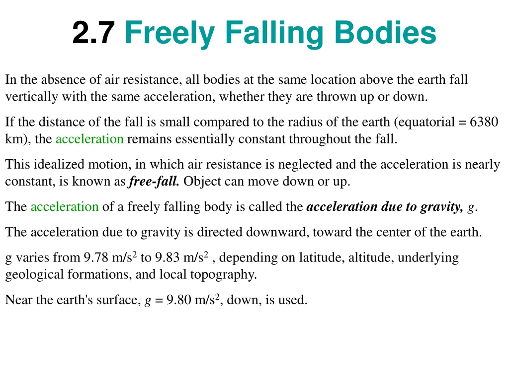 2 7 freely falling bodies 7