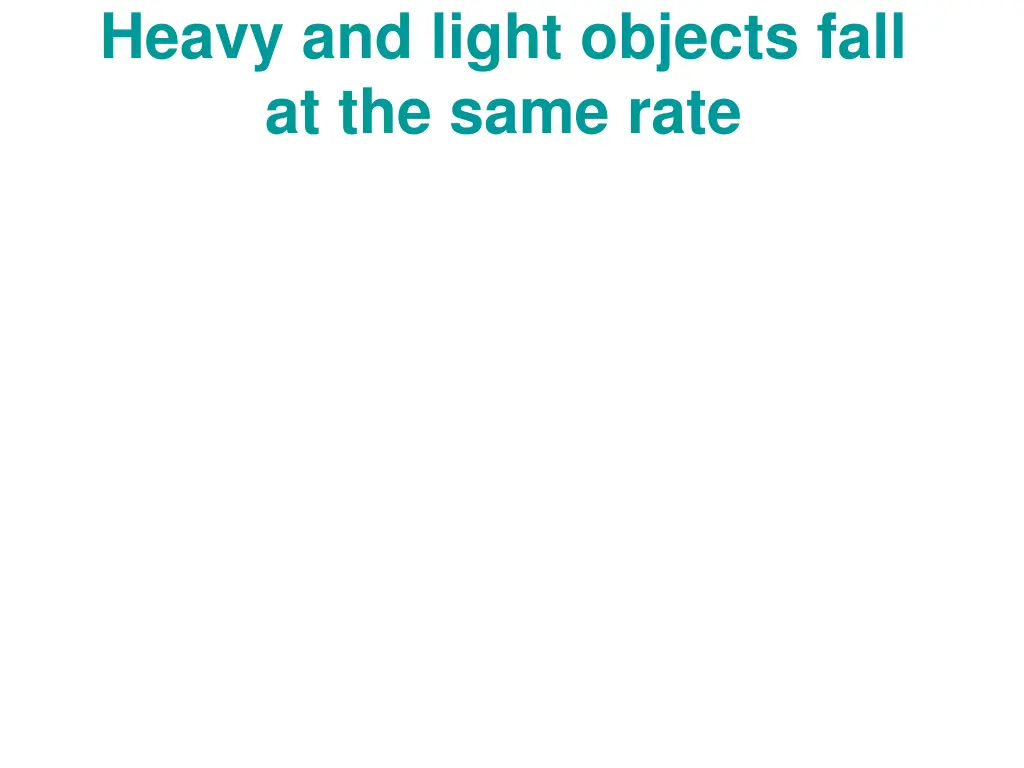 heavy and light objects fall at the same rate