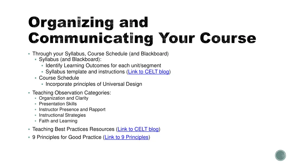 organizing and communicating your course