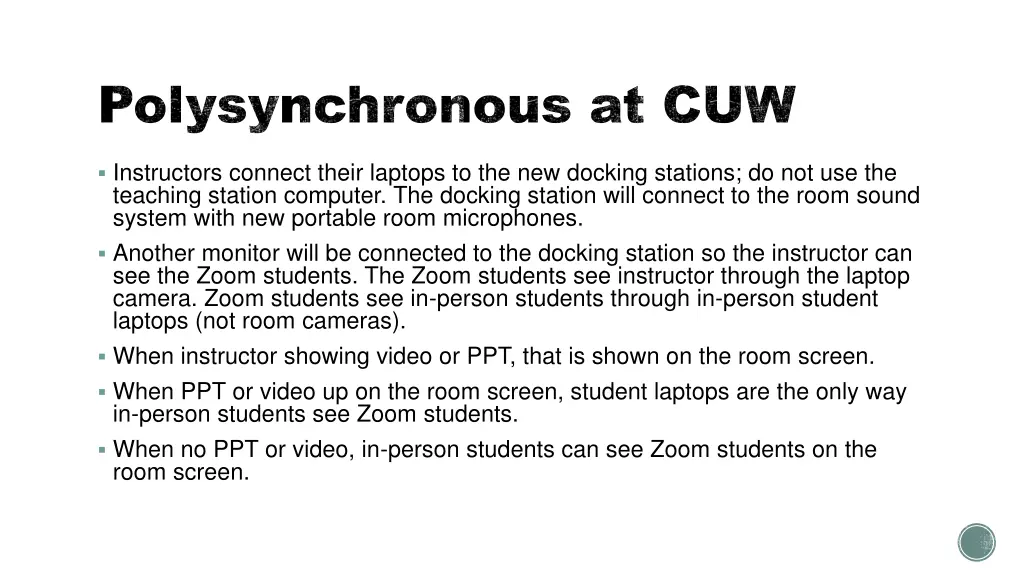 polysynchronous at cuw