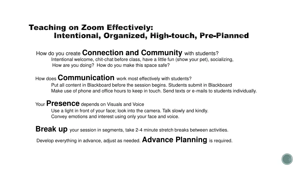 teaching on zoom effectively intentional