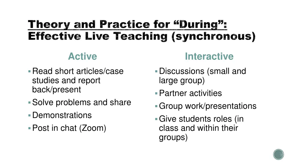 theory and practice for during theory 1