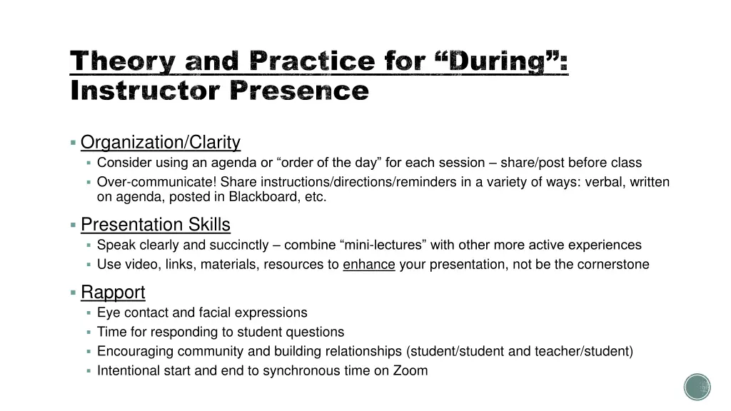 theory and practice for during theory 3