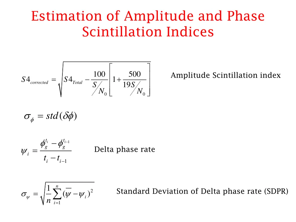 estimation of amplitude and phase scintillation