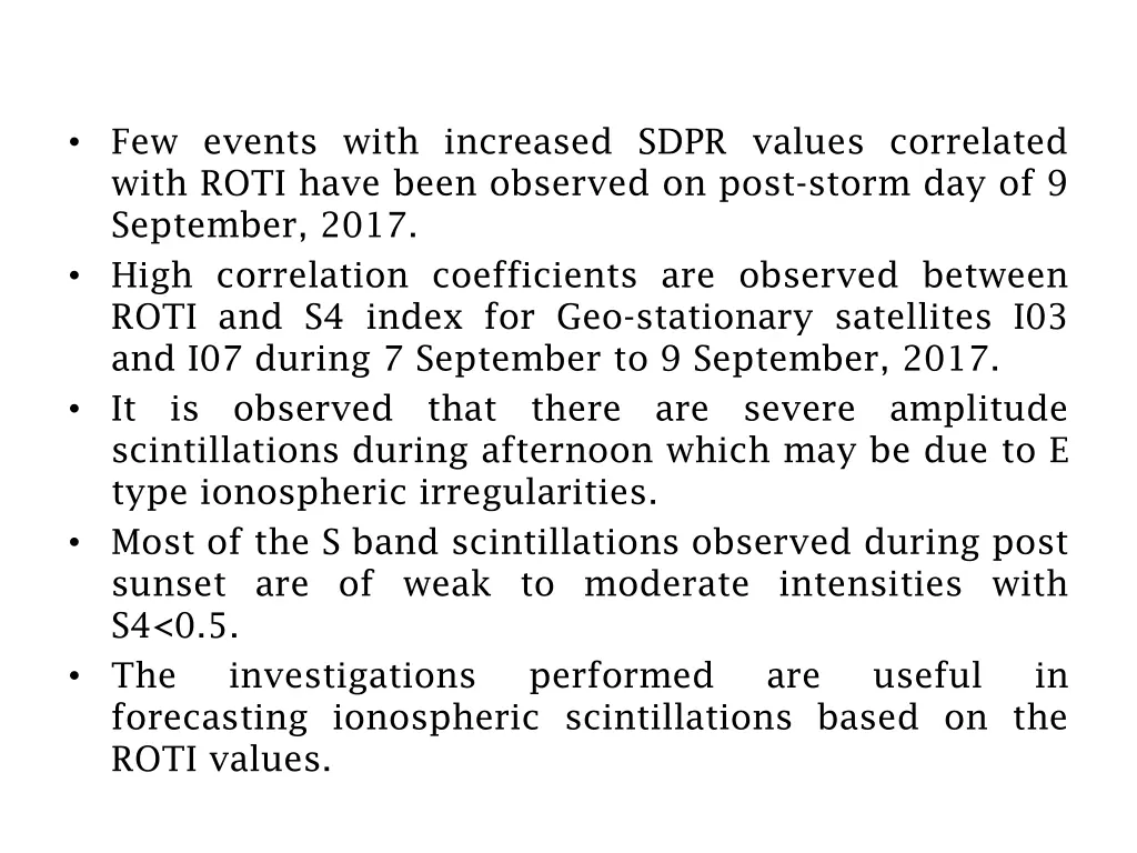 few events with increased sdpr values correlated