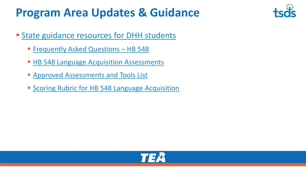 program area updates guidance