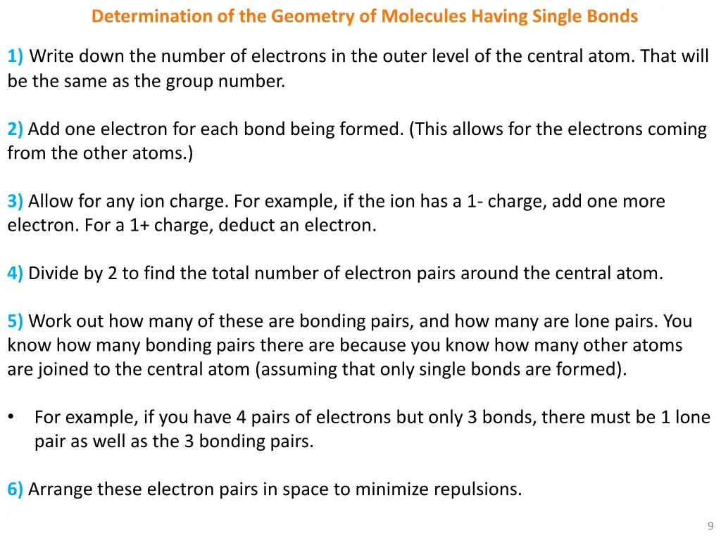 determination of the geometry of molecules having