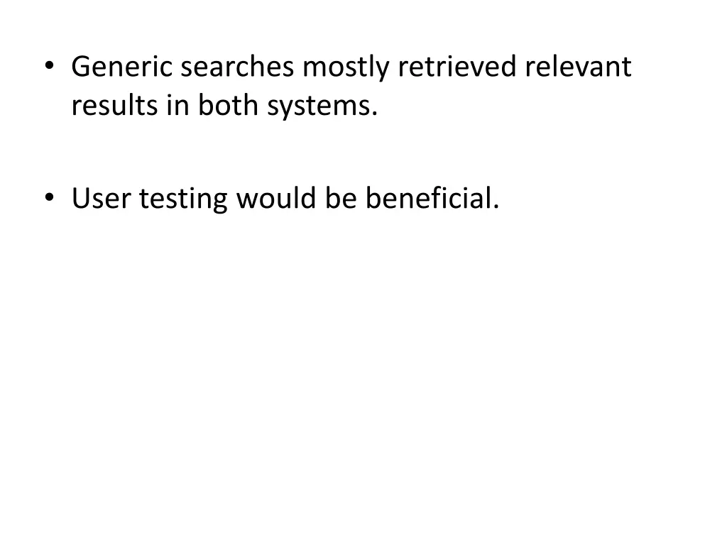 generic searches mostly retrieved relevant