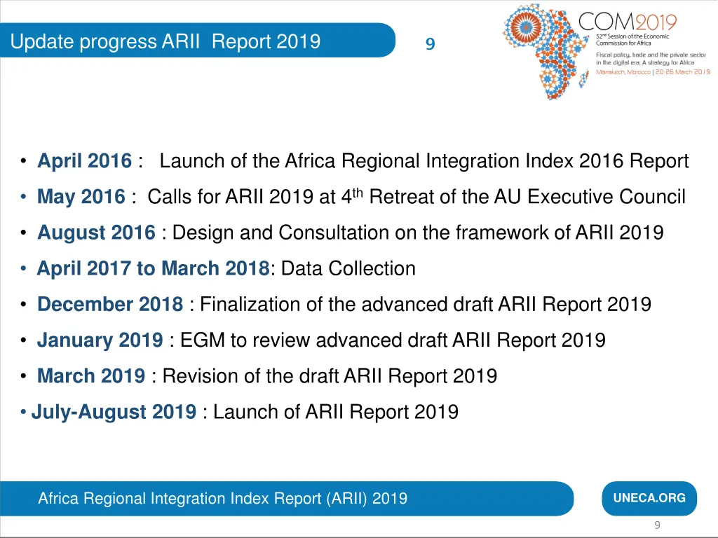 update progress arii report 2019