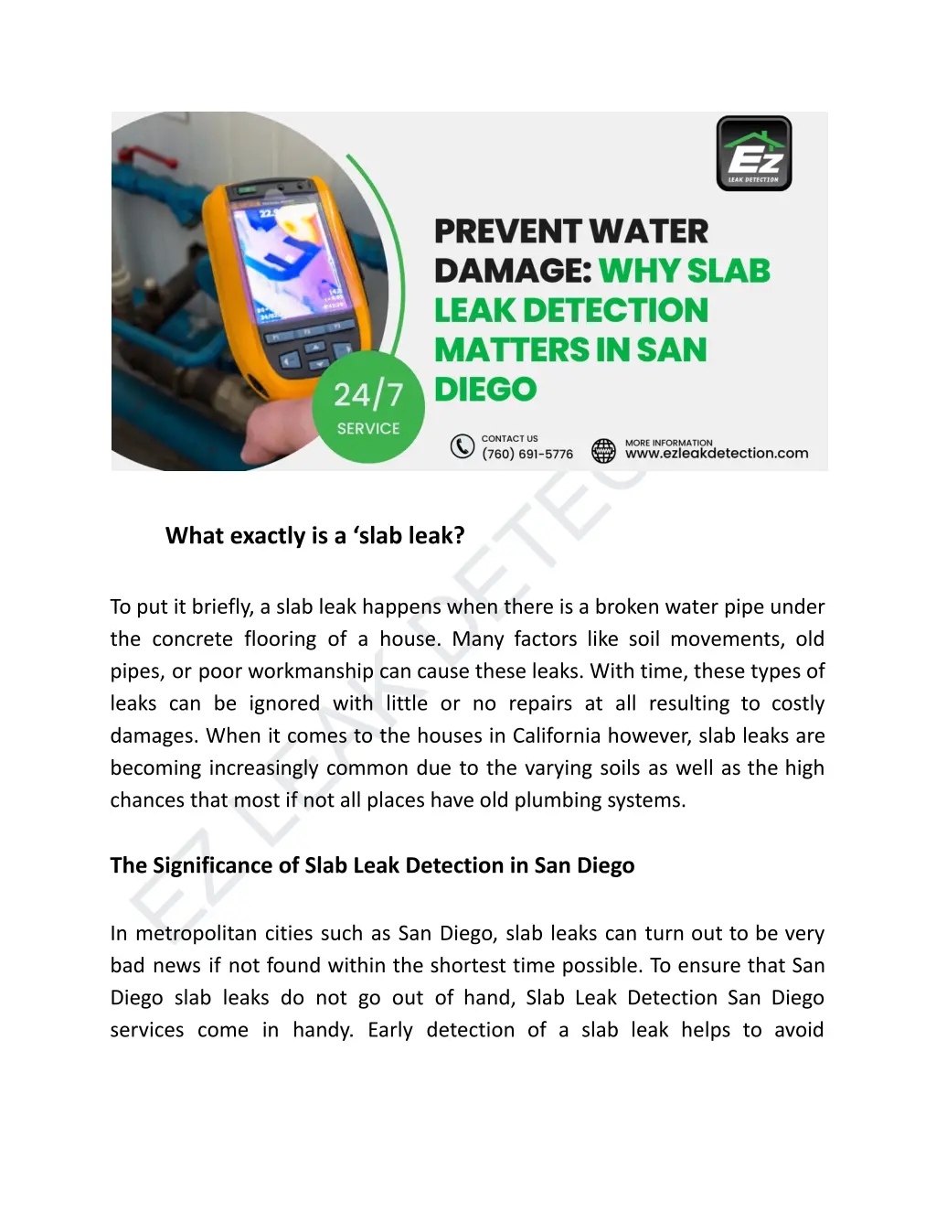 ez leak detection bad news if not found within