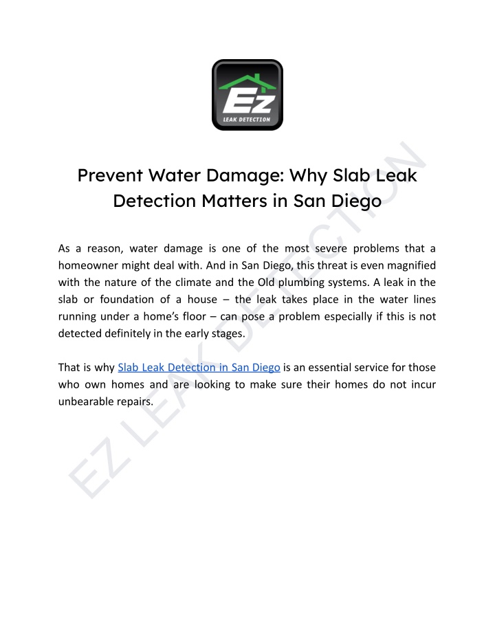 ez leak detection