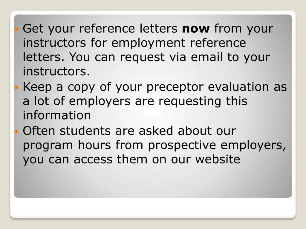 get your reference letters now from your