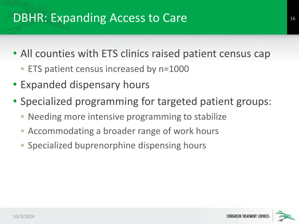 dbhr expanding access to care