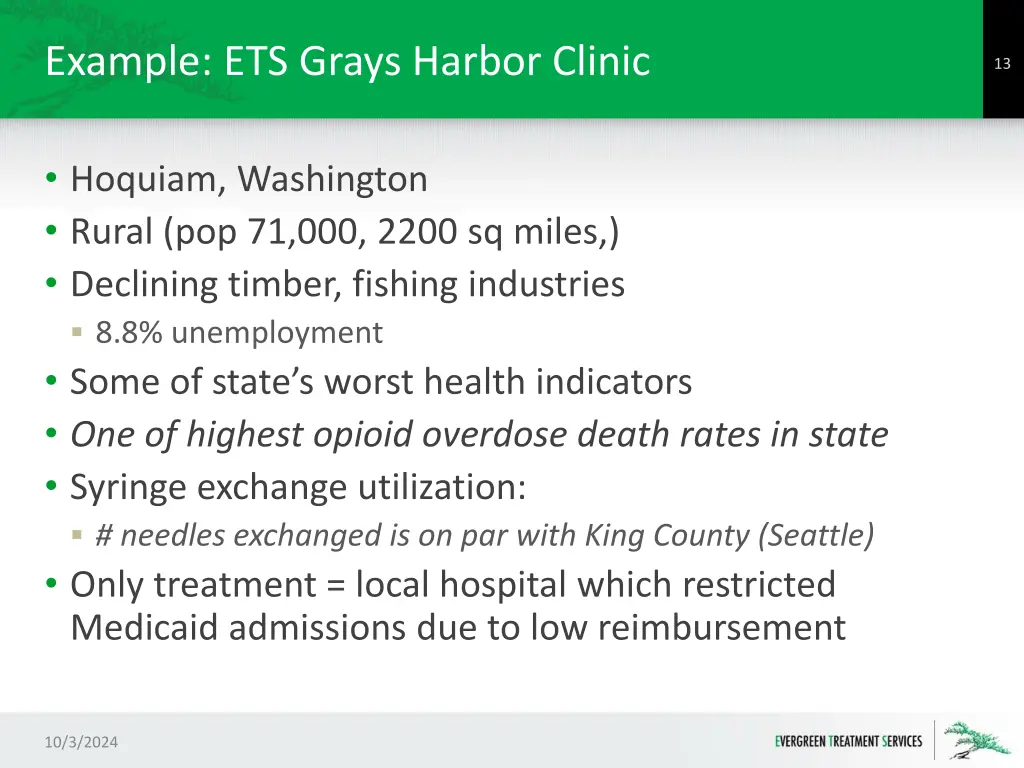 example ets grays harbor clinic