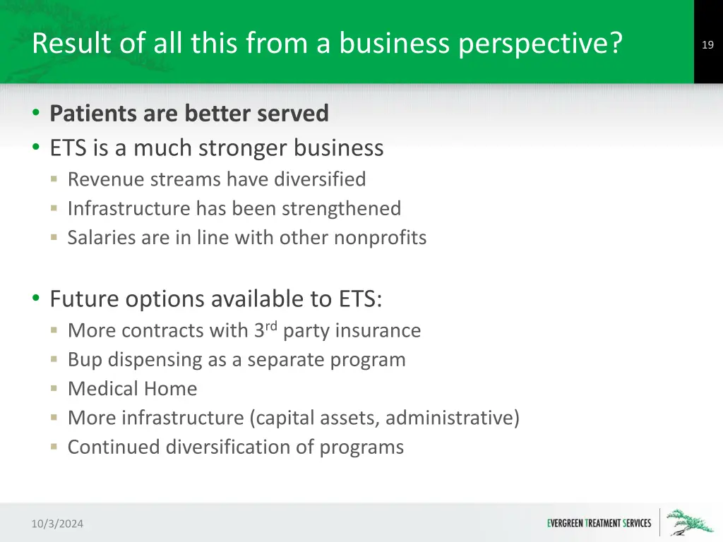 result of all this from a business perspective