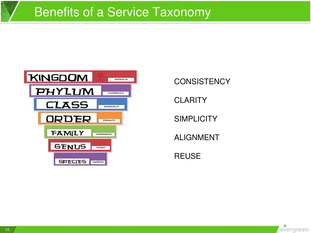 benefits of a service taxonomy