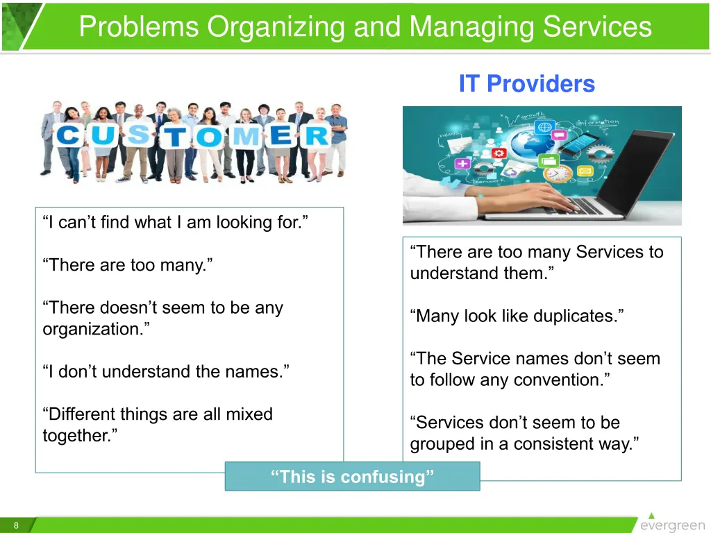 problems organizing and managing services